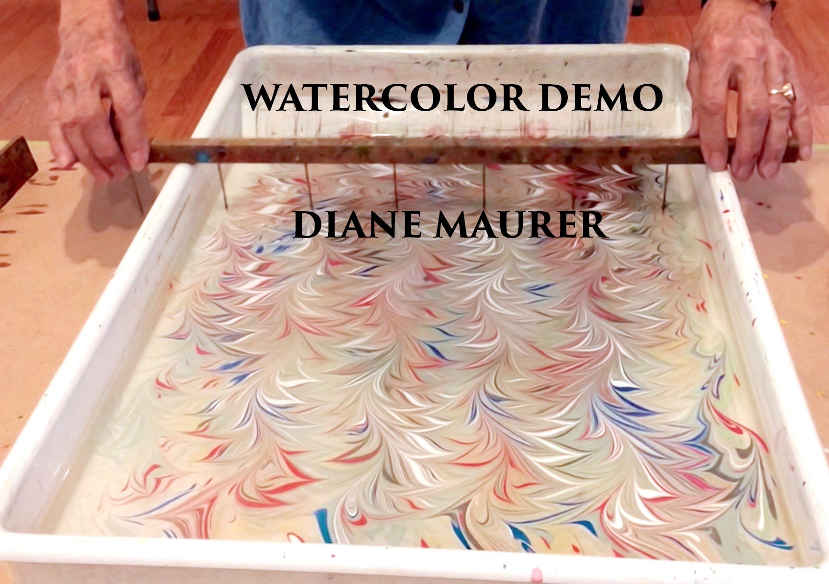 Watercolor Marbling Demo / Diane Maurer